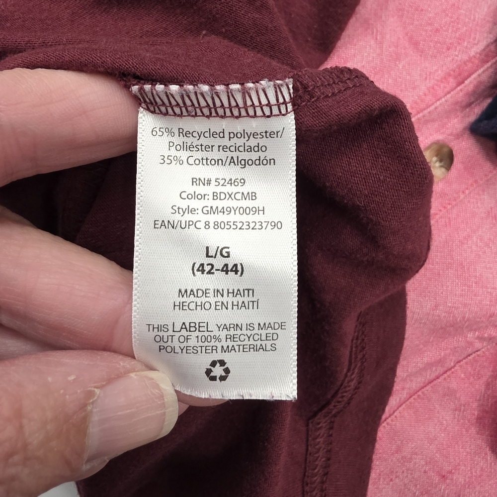 George Burgundy and Navy Long Sleeve Raglan Tee - Picture 9 of 9